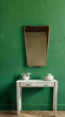 Curved Antiqued Brass Mirror - Butterfly Frame Wall Mirror