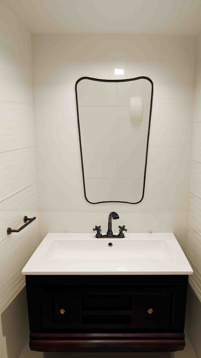 Italian Black Brass Mirror - Butterfly Brass Mirror