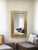 Rectangular Brass Mirror - Moroccan Brass Wall Mirror