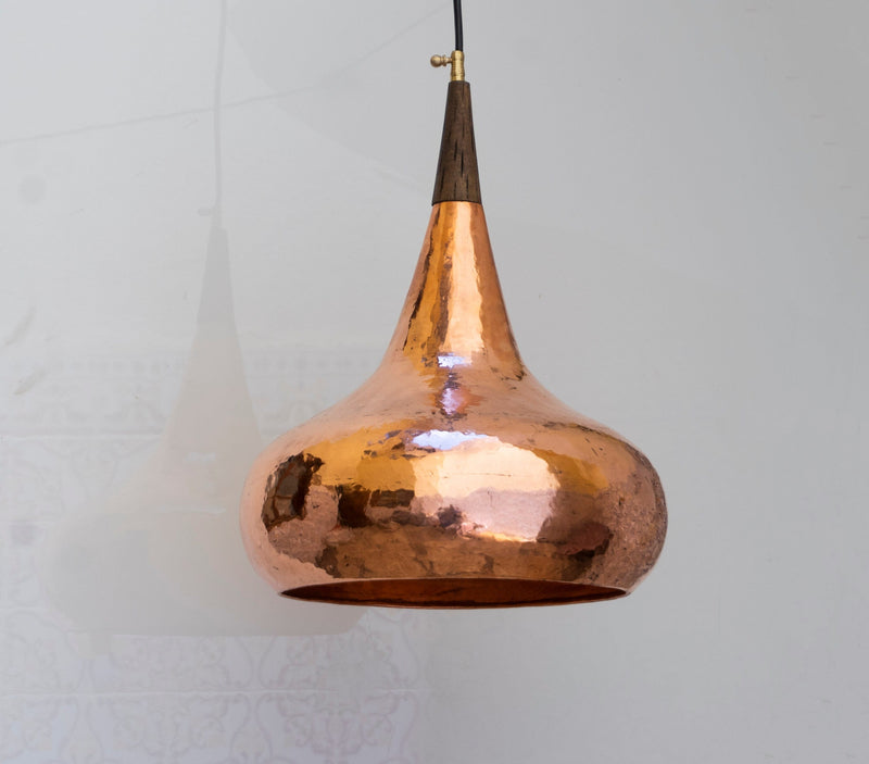 Handcrafted Copper Pendant Lights For Kitchen Island , Copper Dome Ceiling Light
