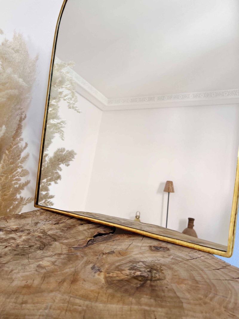Antique Brass Arch Mirror