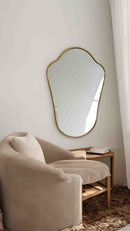 Antique Brass Mirror - Italian Shield Brass Frame Mirror