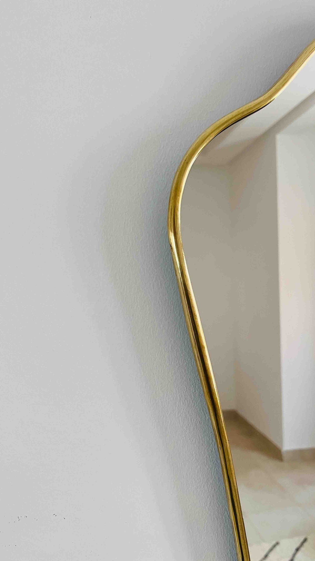 Shield Wall Mirror - Gio Ponti Style Brass Mirror, photo 8 of 13