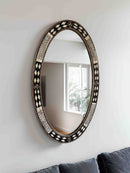 Luxury Oval Mirror - Bone Brass Frame Mirror