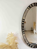 Luxury Oval Mirror - Bone Brass Frame Mirror