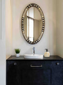 Luxury Oval Mirror - Bone Brass Frame Mirror