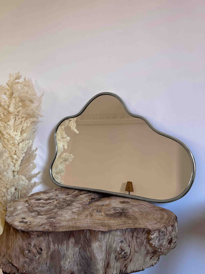 Black Frame Brass Mirror -  Cloud Wall Mirrors