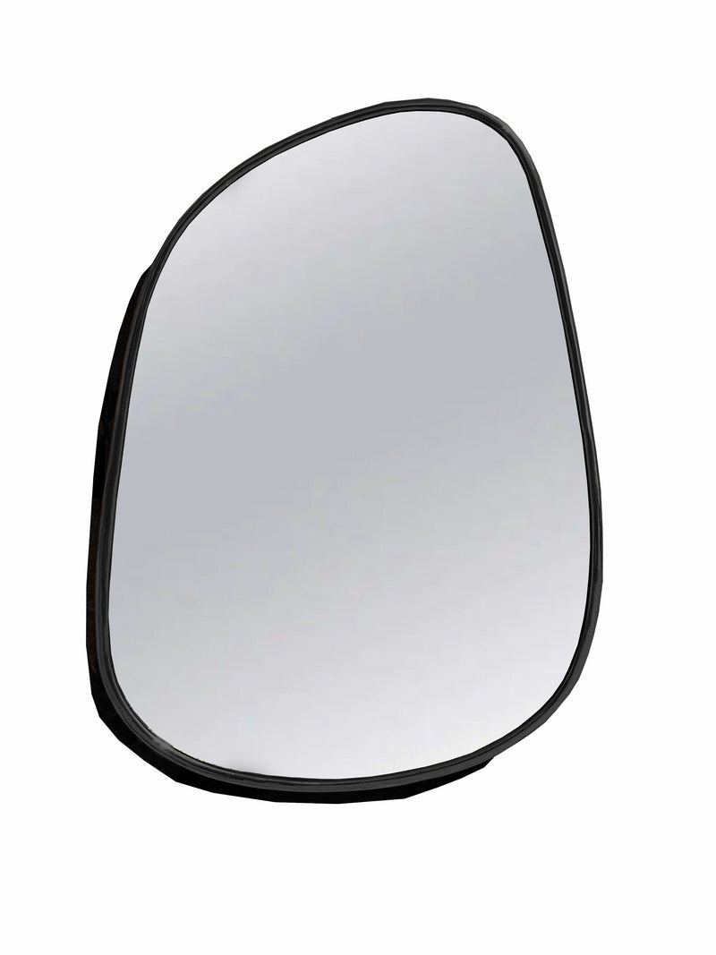 Black Asymmetrical Brass Mirror