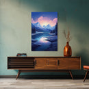 Mountains Wall Art, Trees Wall Art, Water Reflection, River Wall Art, Canvas Print, Wall Art, Vertical Art, Travel Print, Entryway Prints