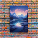 Mountains Wall Art, Trees Wall Art, Water Reflection, River Wall Art, Canvas Print, Wall Art, Vertical Art, Travel Print, Entryway Prints