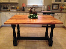 Kitchen island butcher block table - Modern mid century wood kitchen island - Bohemian kitchen dining table