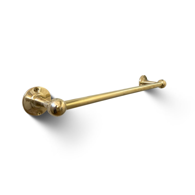 Unlacquered solid Brass Towel Rail Holder