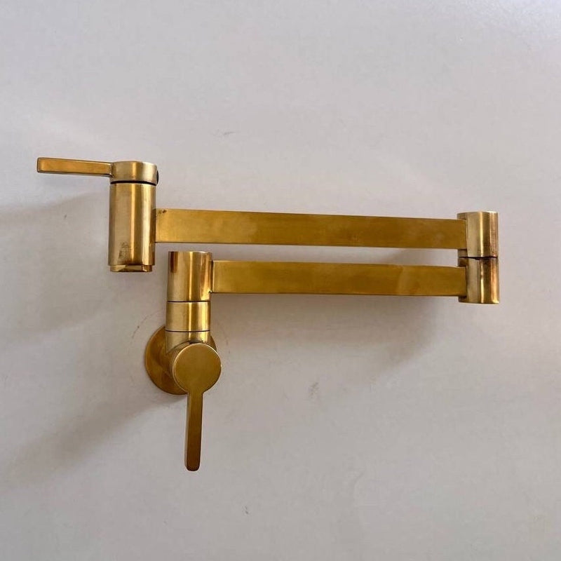 Unlacquered Brass Pot Filler Kitchen Faucet