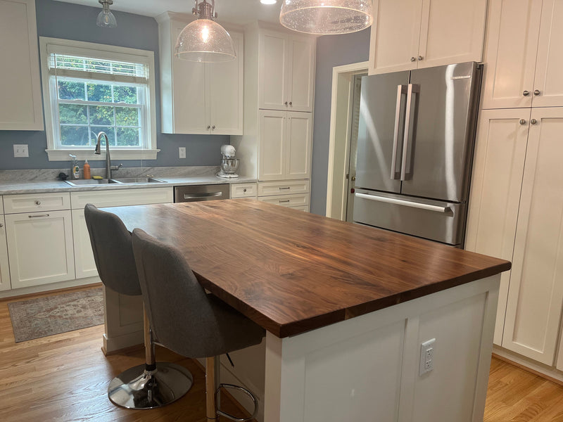 Walnut Butcher Block Countertop - Custom Butcher Block Island - Wooden Countertop For Kitchen Island