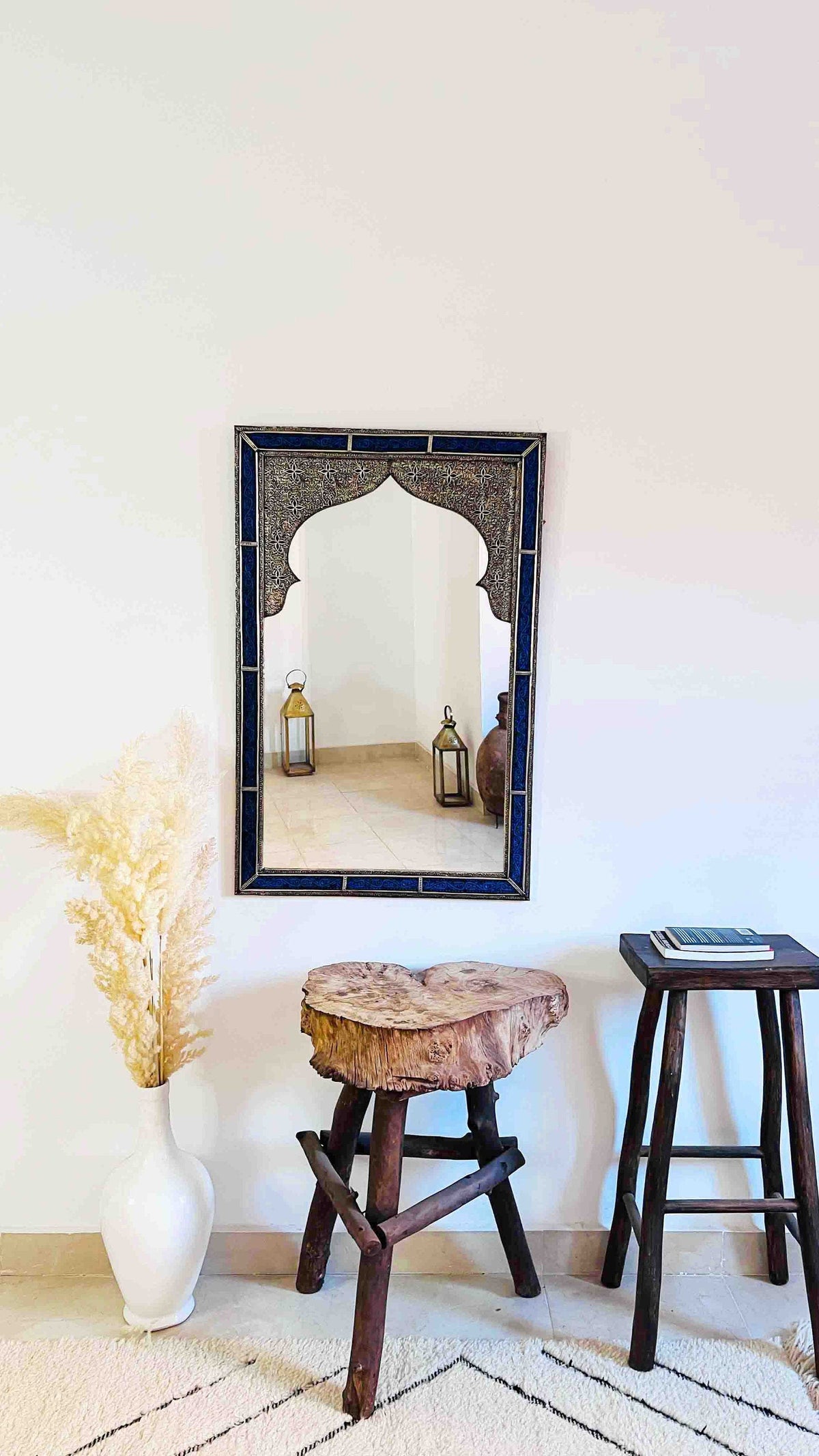 Handmade Moroccan Mirror - Engraved Yellow Frame Mirror, photo 6 of 11