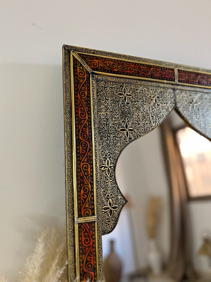 Moroccan Gold Engraved Mirror