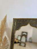 Moroccan Gold Brass Hand-Engraved Mirror