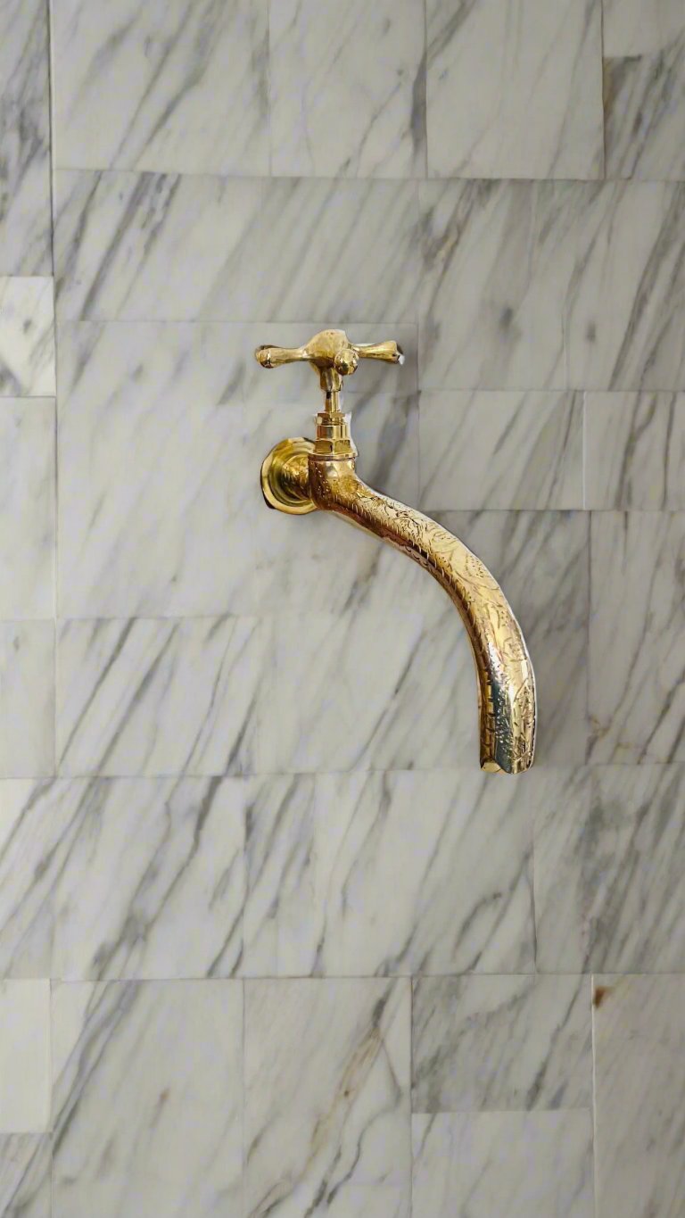 Unlacquered Brass Bathroom Faucet