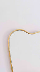 Italian Wavy Brass Mirror - Antique Metal Frame Mirror