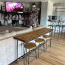 FREE SHIPPING Bar stools counter height - Industrial counter stools with metal legs -Reclaimed wood bar height bar stools for man cave decor