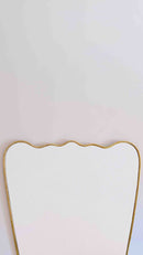 Italian Wavy Brass Mirror - Antique Metal Frame Mirror