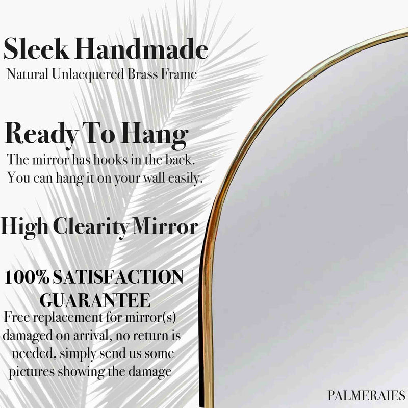 Oval Antiqued Brass Mirror - Unlacquered Brass Mirror