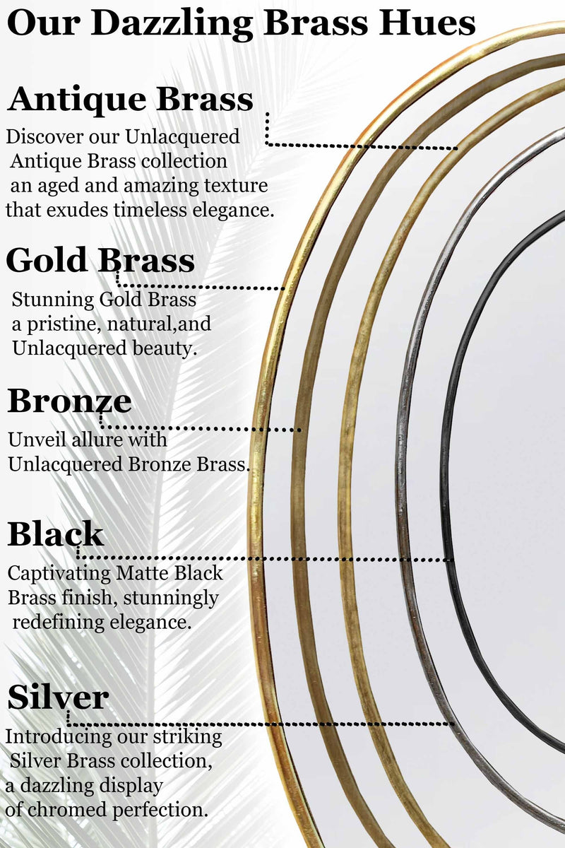 Black Brass Round Mirror