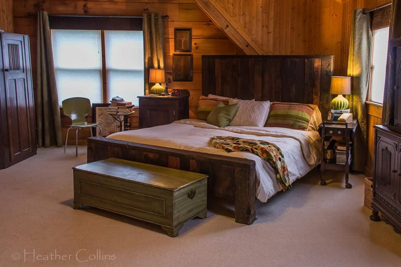 The Mountain Man Bed, King Wood Bed Frame, Barn Wood Platform Bed, Cozy Room Deco, Rustic Platform, Reclaimed Wood Bed, Cabin King Bed Frame