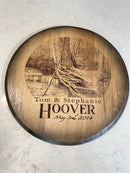 Custom Commemorative Photo Engraved Whiskey Barrel Head