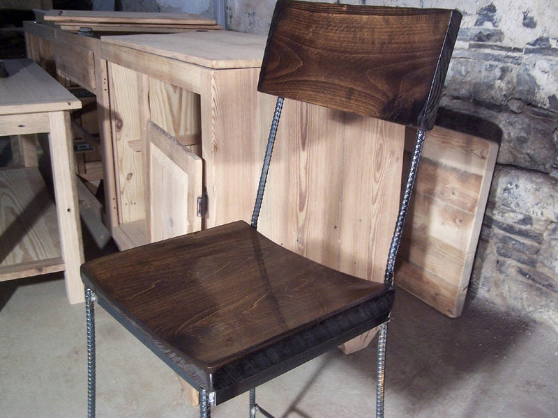 Bar stools with backs counter height - Industrial counter stools with backs - Reclaimed counter height bar stools