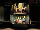 Custom made Bourbon Barrel Bistro/Pub Table Table with cabinet base and glass insert- Custom designed laser engraving available