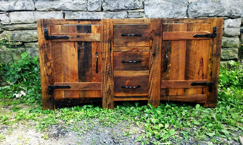 Rustic Bathroom Vanity, Wood Bathroom Vanity, Reclaimed Vanity, Industrial Vanity, Farmhouse Vanity, Wormy Chestnut