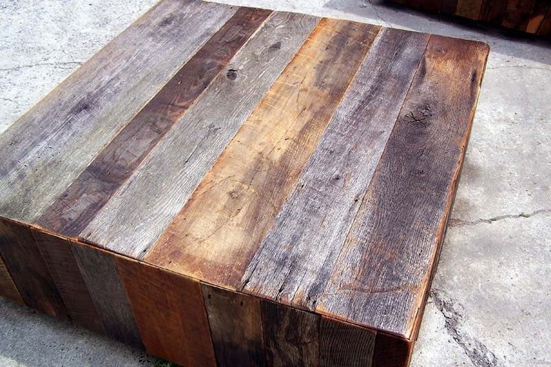 Extra Large Reclaimed Wood Square Coffee Table, Floating Coffee Table, Reclaimed Barn Wood Coffee Table, Rustic Chic Coffee Table, Holiday