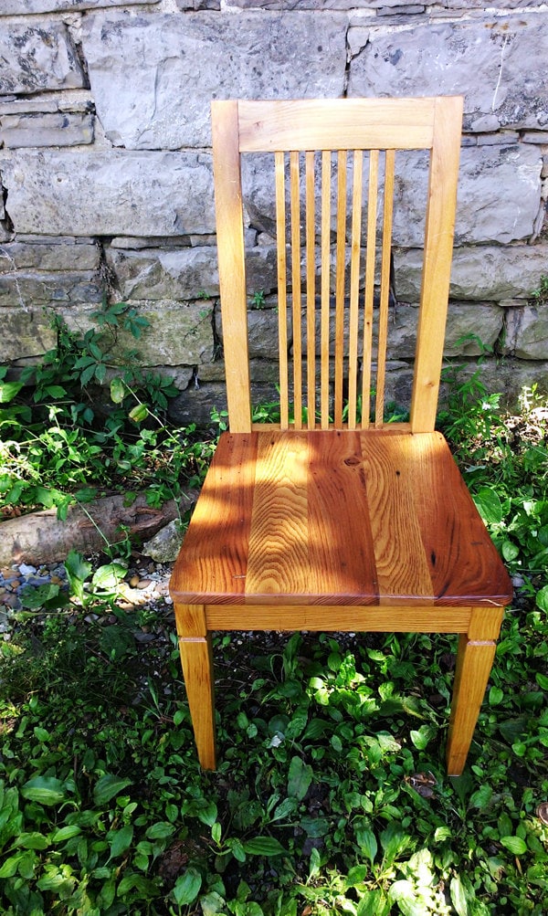 Williamsburg Colonial Style Reclaimed Wormy Chestnut Heirloom Dining Chair, Rustic Refined Dining Chair, Antique Farmhouse Dining Chair