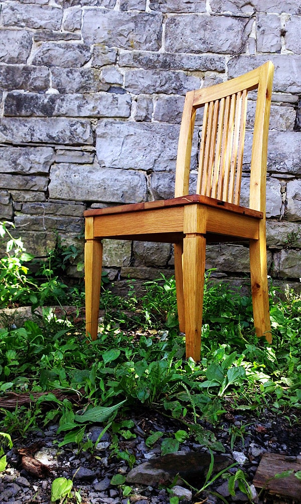 Williamsburg Colonial Style Reclaimed Wormy Chestnut Heirloom Dining Chair, Rustic Refined Dining Chair, Antique Farmhouse Dining Chair