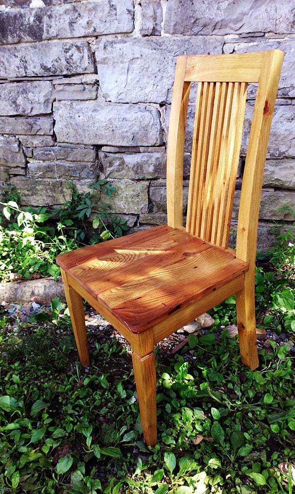 Williamsburg Colonial Style Reclaimed Wormy Chestnut Heirloom Dining Chair, Rustic Refined Dining Chair, Antique Farmhouse Dining Chair