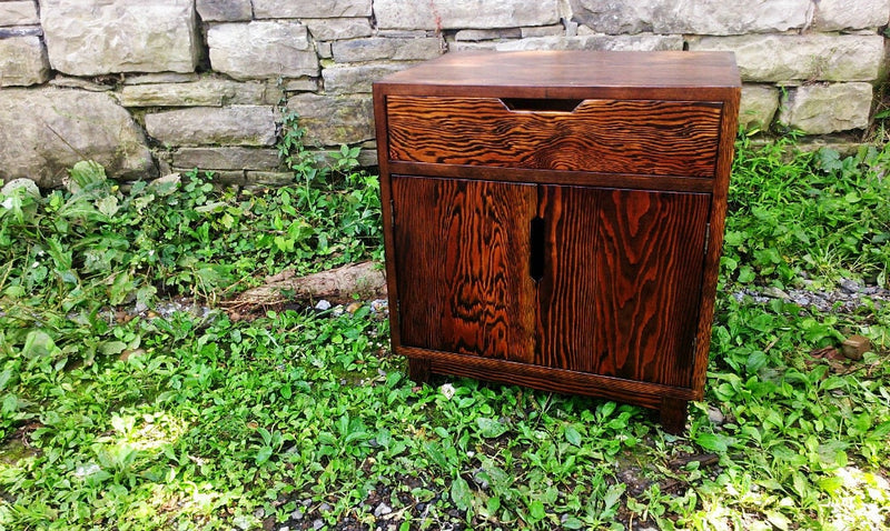 Reclaimed Wood Dresser - Weathered Nightstand Dresser - Danish Solid Wood Nightstand