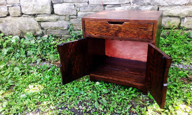 Reclaimed Wood Dresser - Weathered Nightstand Dresser - Danish Solid Wood Nightstand