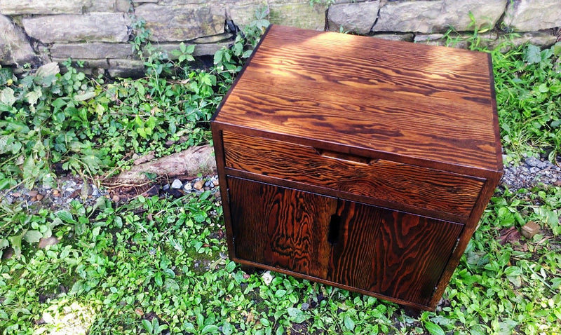 Reclaimed Wood Dresser - Weathered Nightstand Dresser - Danish Solid Wood Nightstand