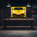 Luxury Supercar Neon Wall Art - UV Printed LED Plexiglass Sign for Garage, Man Cave & Exotic Car Lovers - Adjustable Light and Free Shipping