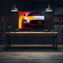 Luxury Sports Car Neon Wall Art - UV Printed LED Plexiglass Sign for Garage, Man Cave & Showroom - Adjustable Light and Free Shipping