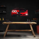 Large Two-Piece Sports Car Wall Art - Neon Racing Car Decor for Garage & Man Cave - Automotive Gift for Car Enthusiasts - Free Shipping
