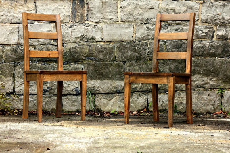 Wood Kitchen Chair, Smoked Oak Dining Chair, Ladder Back Chair, Reclaimed Wood Dining Chair, Rustic Dining Chair, Sturdy Wooden Chair.