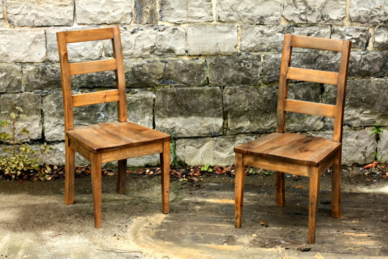 Wood Kitchen Chair, Smoked Oak Dining Chair, Ladder Back Chair, Reclaimed Wood Dining Chair, Rustic Dining Chair, Sturdy Wooden Chair.