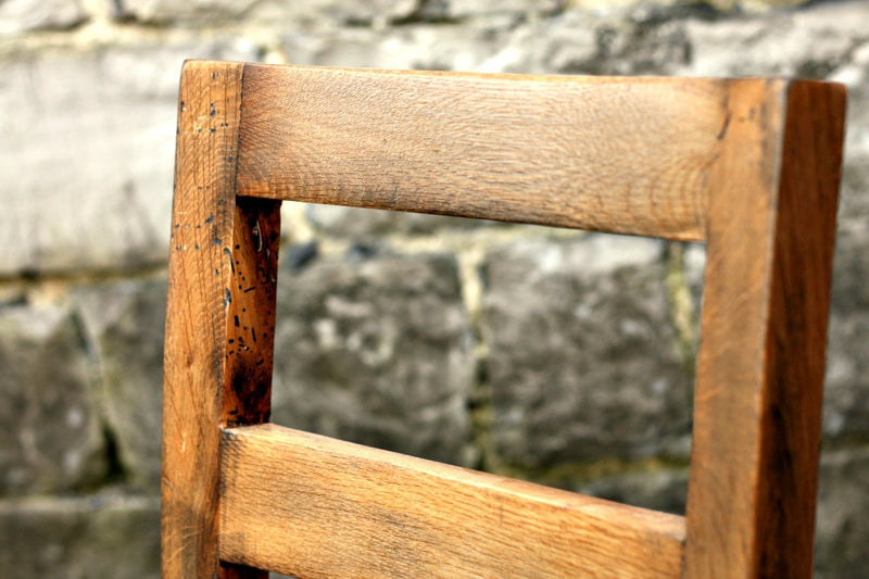 Wood Kitchen Chair, Smoked Oak Dining Chair, Ladder Back Chair, Reclaimed Wood Dining Chair, Rustic Dining Chair, Sturdy Wooden Chair.