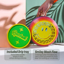 Happy Sprout Smiley Face Plant Pot with Drainage and Drip Tray – Cute Ghibli Decor Planter | Kawaii Hypebeast Pots for Plants | Cubicle & Classroom Decor