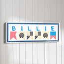Personalized Nautical Flag Kid's Name Framed Canvas Print