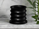 Rippled Plant Pot with Drainage – Modern Organic Indoor Planter with Saucer, 3D Printed Wavy Pot for Houseplants - BRIM