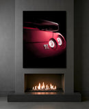 LED Sports Car Tail Light Wall Art – UV Print Acrylic, Includes Free Remote