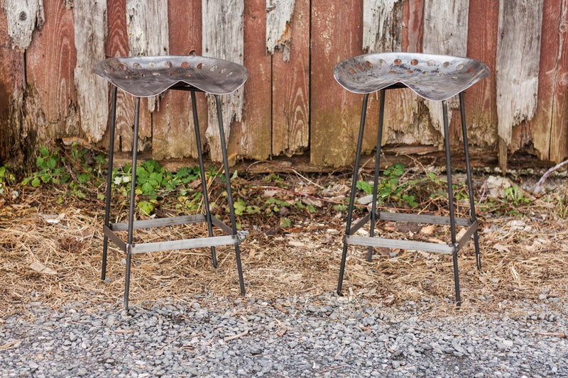 FREE SHIPPING - Steel Bar Stools, Tractor Seat Bar Stools, Metal Bar Stools, Men Cave Decor, Counter Height Stools, Table Top Bar Stools